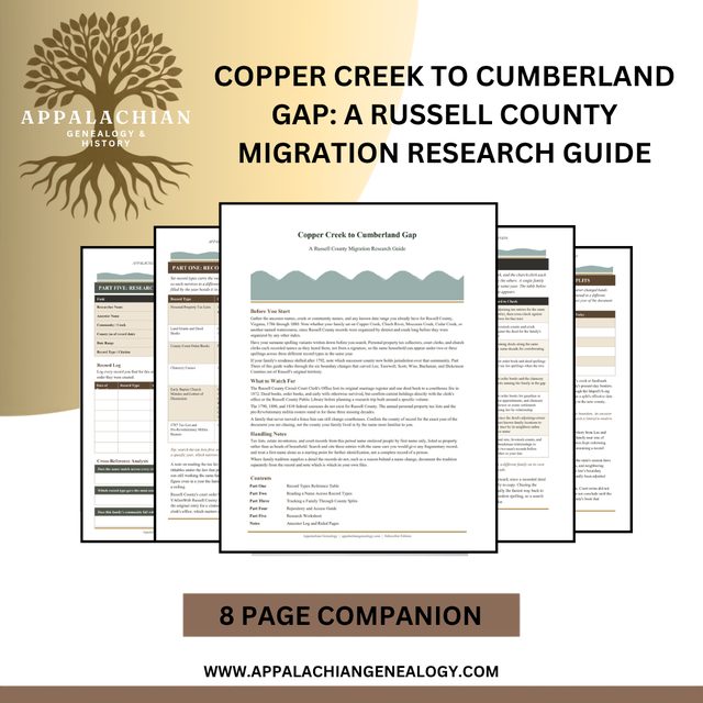 Copper Creek to Cumberland Gap: A Russell County Migration Research Guide