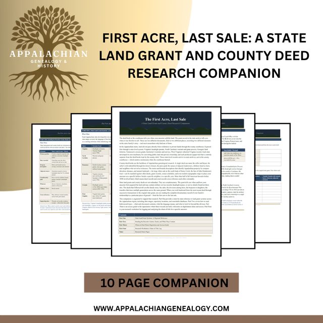First Acre, Last Sale: A State Land Grant and County Deed Research Companion