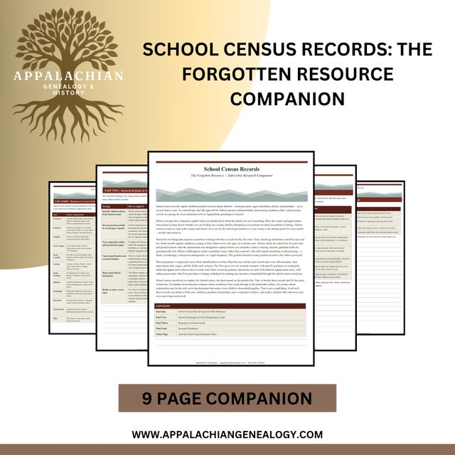 School Census Records: The Forgotten Resource Companion