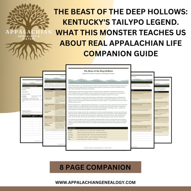 The Beast of the Deep Hollows: Kentucky's Tailypo Legend. What This Monster Teaches Us About Real Appalachian Life Companion Guide