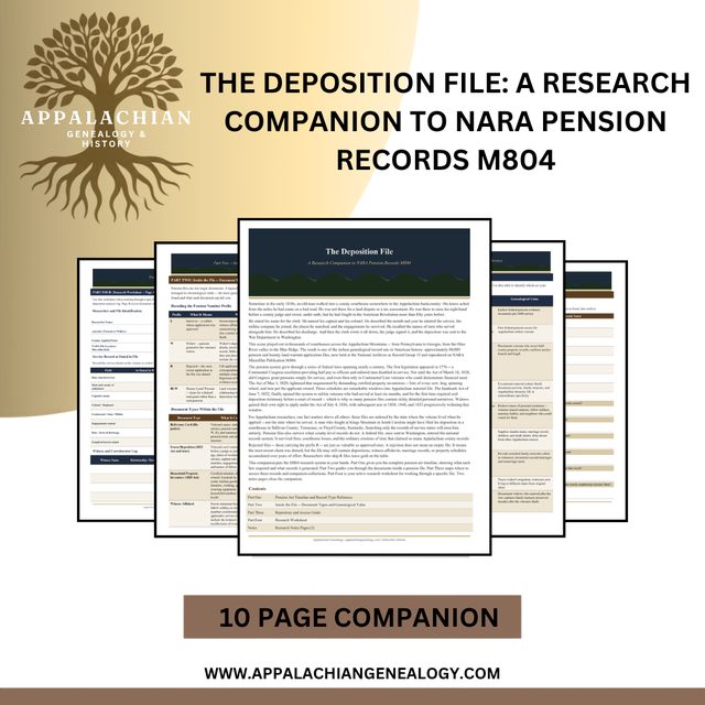 The Deposition File: A Research Companion to NARA Pension Records M804