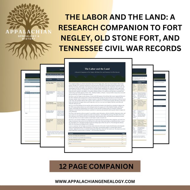 The Labor and the Land: A Research Companion to Fort Negley, Old Stone Fort, and Tennessee Civil War Records